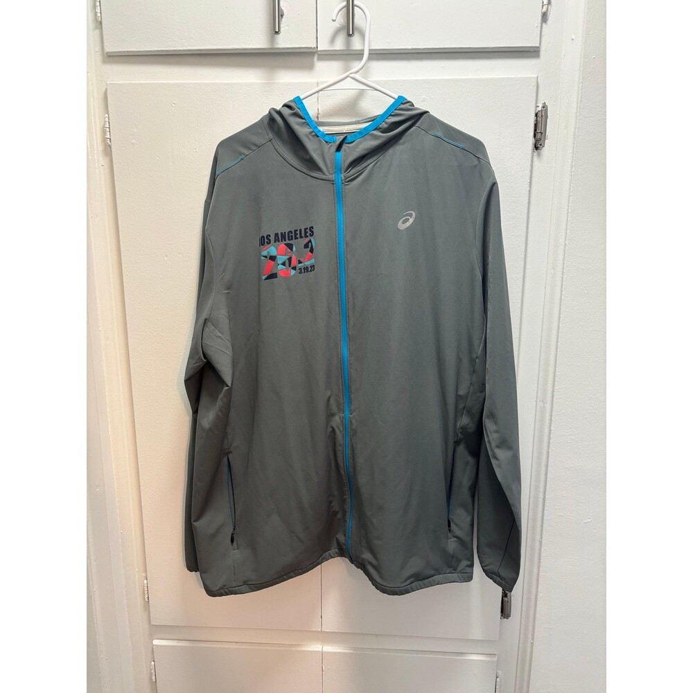 ASICS Los Angeles Marathon Finisher Zip Up Running Jacket Mens XL Full Zip
